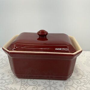 Emile Henry Ceramic Burgundy Rectangular Baking Dish With Lid